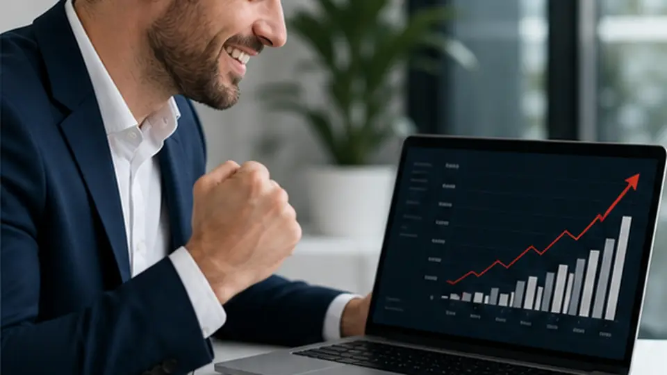 Entrepreneur suivant la progression de son chiffre d’affaires grâce au numérique