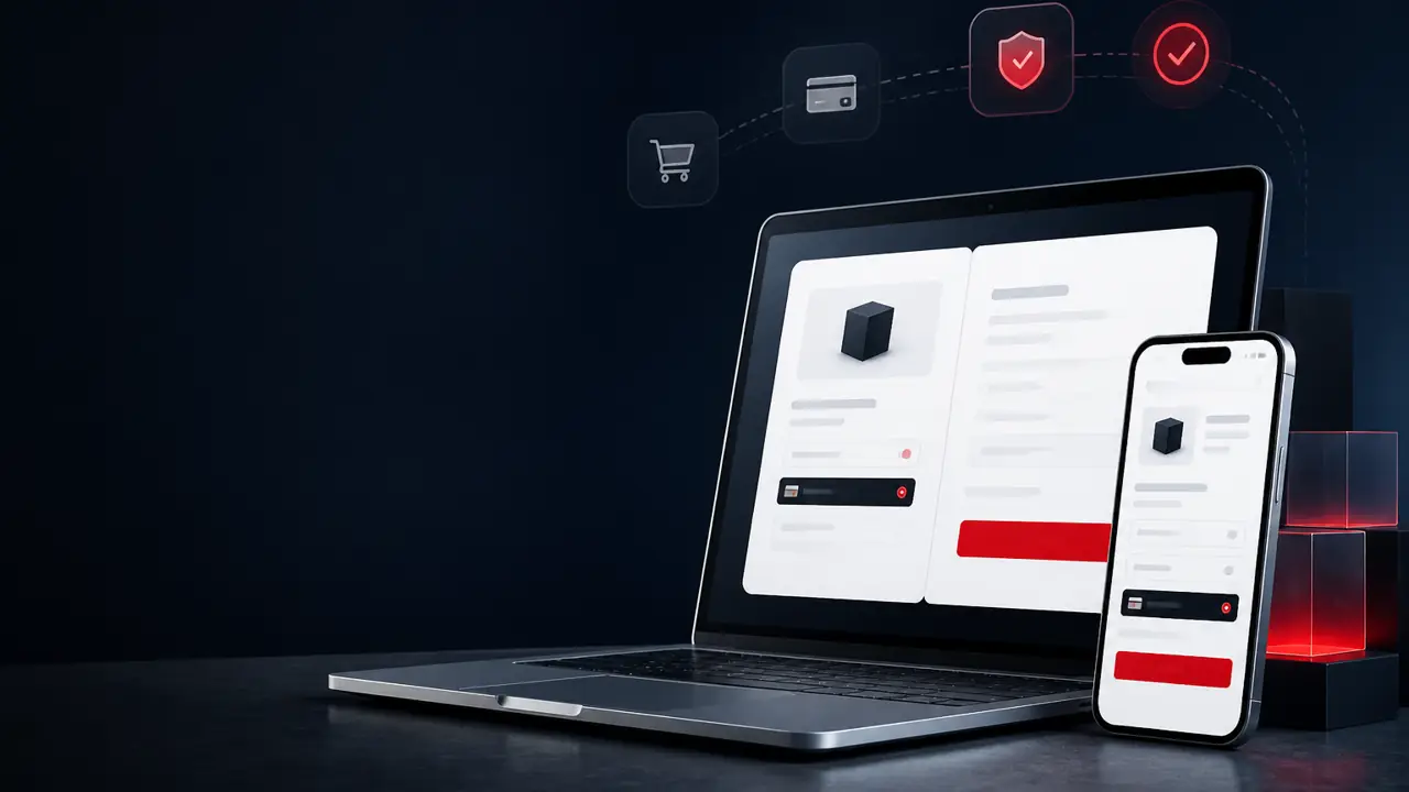 Interface de paiement en ligne sécurisée sur ordinateur et téléphone