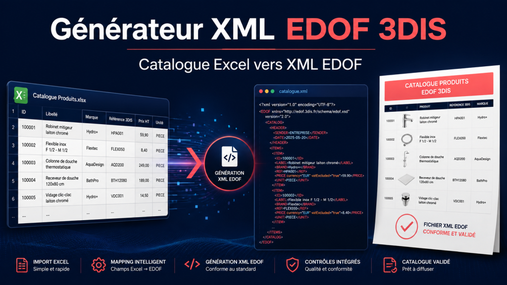 Transformation d’un catalogue Excel en fichier XML EDOF validé