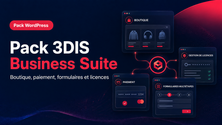 Pack 3DIS Business Suite : boutique, paiement, formulaires et licences WordPress